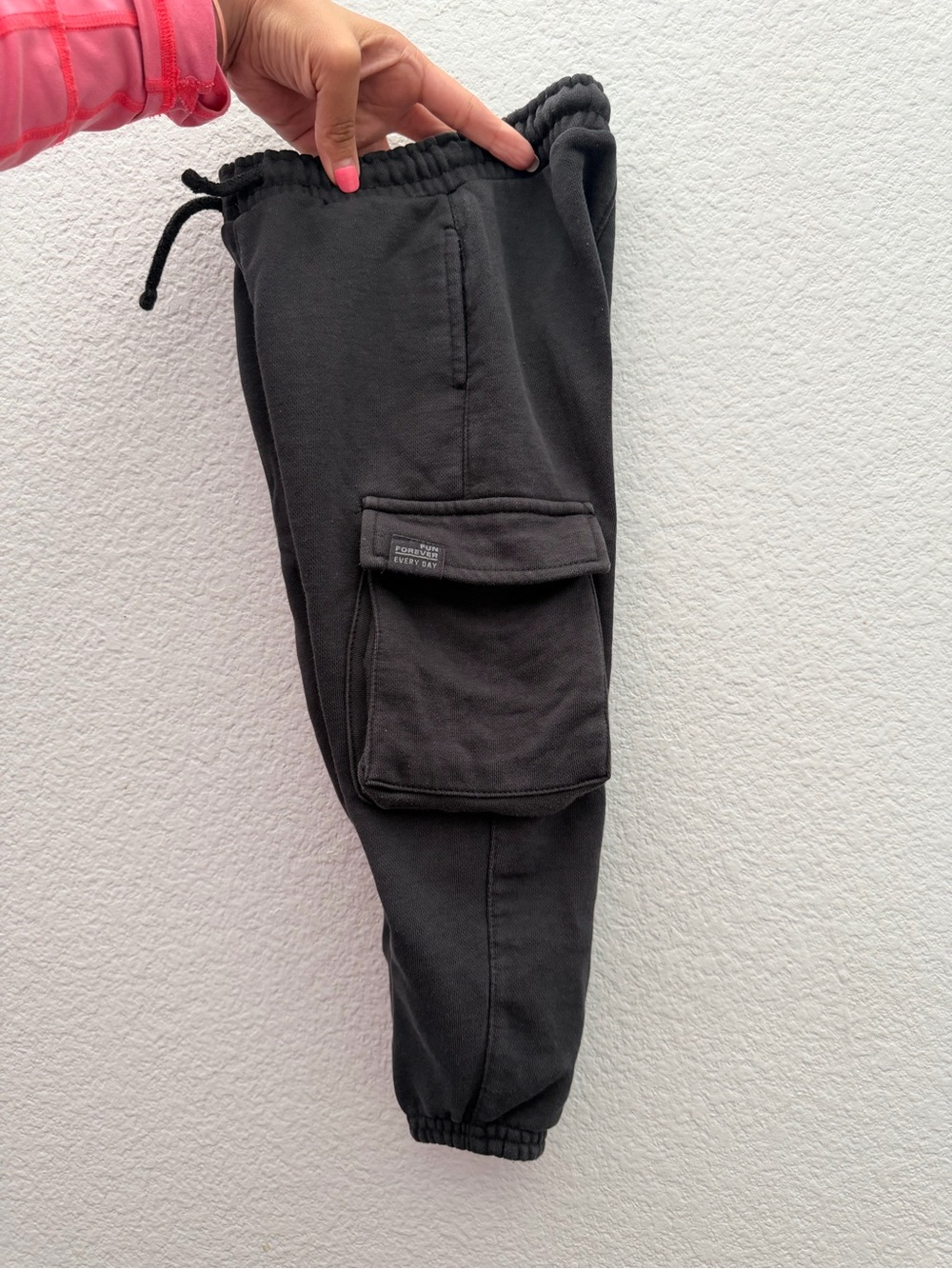 Zara Black Cargo-Style Jogger Sweatpants